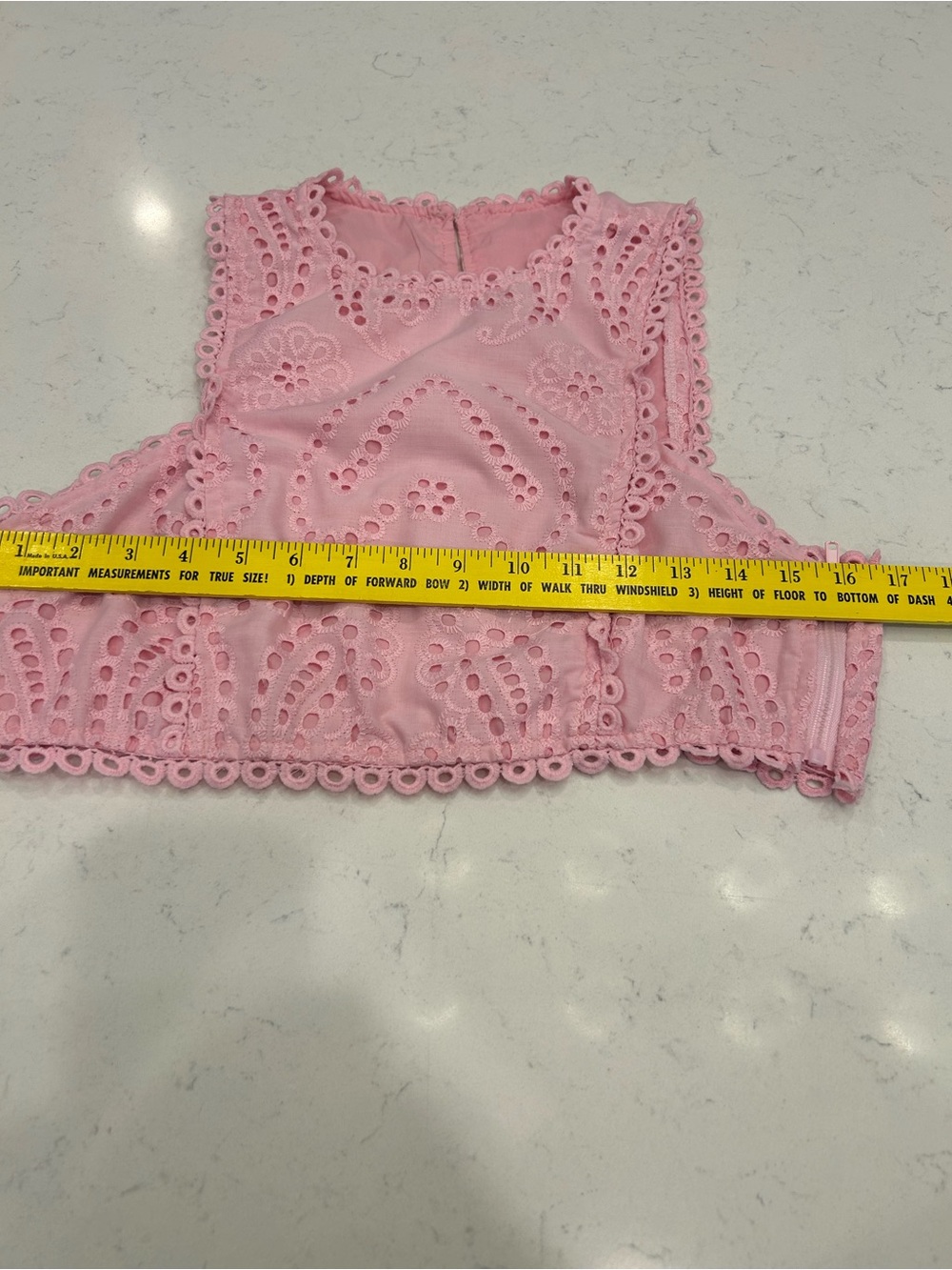 Pink Eyelet Lace Crop Top - Picture 7 of 8